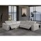 Homeroots Light Gray Italian Leather Power Reclining U Shaped Five Piece Corner Sectional With Console 532760 - alternate 3