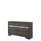 Homeroots 63" Gray Solid and Manufactured Wood Nine Drawer Triple Dresser 490471 - alternate 3