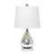 Homeroots 21" Silver Glass And Metal Round Table Lamp With White Drum Shade 643359 - alternate 2