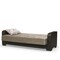 Homeroots 87" Brown Sand Chenille And Faux Leather Convertible Futon Sleeper Sofa w/ Toss Pillows And Storage 607173 - alternate 5
