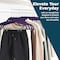 Lifemaster Velvet Skirt Hangers, Adjustable Clips, 360 Deg Swivel Hook, Non-Slip, Holds 10 lbs, Purple, 10PK LMVSH10PU - alternate 6