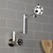 Kingston Brass Wall Mount Pot Filler Faucet with Knurled Handle, Polished Nickel KS4106RKX - alternate 3