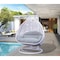 Leisuremod White Wicker Hanging 2 person Egg Swing Chair with Light Grey Cushions ESCW-57LGR - alternate 4