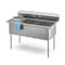 Koolmore 60 in. Three Compartment Commercial Sink, Bowl Size 18x24x14 in 18-Gauge Stainless-Steel KM-SC182414-N3 - alternate 4
