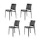 Homeroots Set of Four Dark Gray Heavy Duty Plastic Outdoor Stacking Dining Chairs, 4PK 565210 - alternate 1