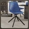 Leisuremod Markley Modern Leather Swival Dining Chair With Metal Legs in Blue MSCBL-18-BU - alternate 4
