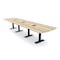 Skutchi Designs 16ft Conference Table W/ Power Unit | 16 Person Modular Arc Rectangle Meeting Table | Harmony Series HAR-AREC-48X192-T.BK-K525-EBLK - alternate 1