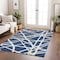 Homeroots 10' X 14' Navy Blue And Ivory Geometric Washable Indoor Outdoor Area Rug 600479 - alternate 3