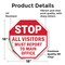 Signmission Stop All Visitors Must Report  Ma, 18 Inch X 18 Inch, Vinyl Decal OC-D-18-333 - alternate 3