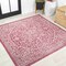 Jonathan Y Malta Bohemian Medallion Textured Weave Fuchsia/Light Gray 5 ft Square Indoor/Outdoor Area Rug SMB104E-5SQ - alternate 1