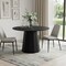 Homeroots 46" Black Solid Wood Pedestal Base Round Top Dining Table 721060 - alternate 2