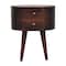 Homeroots 21" Brown Solid Wood Round Two Drawer Nightstand 651852 - alternate 1