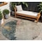 Homeroots 8' Taupe Blue And Lavender Round Abstract Washable Indoor Outdoor Area Rug 606082 - alternate 1