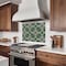 Homeroots 4" x 4" Green And Gray Vinyl Arabesque Peel And Stick Removable Tiles 569324 - alternate 2