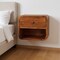 Homeroots 12" Brown Solid Wood Square One Drawer Floating Nightstand 651479 - alternate 3