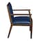 Regency Regent WallGuard Guest & Reception Waiting Room Wood Side Chair - Neo Walnut / Navy Blue Vinyl 9875NWNV - alternate 4