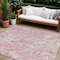 Homeroots 9' X 12' Pink Gray And Ivory Abstract Washable Indoor Outdoor Area Rug 600310 - alternate 1