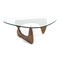 Homeroots 50" Clear And Brown Glass And Solid Wood Triangle Coffee Table 520854 - alternate 3