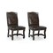 Homeroots Set of Two Dark Brown Leather And Wood Dining Side Chairs 588328 - alternate 2