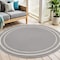 Homeroots 4' Gray And Ivory Round Indoor Outdoor Area Rug 545965 - alternate 6