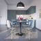 Leisuremod Bristol 5-Piece Modern Dining Set: Round MDF Table & 4 Eiffel Plastic Chairs with Chrome Legs, 5PK BTBL-35BL-CR19CLG4 - alternate 5