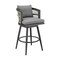 Homeroots 40" Gray Metal Swivel Outdoor Bar Height chair with Footrest 571176 - alternate 1