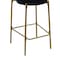 Homeroots Set of Two 29" Black and Gold Velvet and Metal Low Back Bar Height Bar Chairs, 2PK 719633 - alternate 4