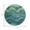 Homeroots 8' Teal Blue And Green Round Abstract Washable Indoor Outdoor Area Rug 618180 - alternate 5