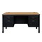 Regency Mesa Steel Double Pedestal Teacher's Office Desk 60in x 30in, Medium Oak Top, Black Base 66266DPMOBK - alternate 4