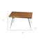 Homeroots 16" X 25" Brown Teak Rectangular Shower Bench 549378 - alternate 3