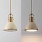 Jonathan Y Homer 10" 1-Light Modern Industrial Metal LED Dome Pendant, Almond/Brass Gold JYL9535F - alternate 2