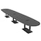 Skutchi Designs Boval Conference Table With Power, 48 in W, 192 in L, Grey HAR-BOVL-48X192-DOU.BK-WA7949-EBLK - alternate 1