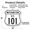 Signmission Washington Route Marker Shield Sign Us 1, 18 Inch X 18 Inch, Plastic Sign SHI-P-18-475 - alternate 3