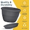Lifemaster 10-Inch Whiskey Barrel Planters, Durable Plastic Pots with Drainage and Saucer, 2PK LMPBP2GRY2 - alternate 2