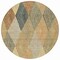 Homeroots 8' Brown Gold And Taupe Round Argyle Washable Indoor Outdoor Area Rug 613707 - alternate 3