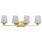 Nuvo Lune, 4 Light Vanity, Vintage Brass Finish, Etched White Glass 60/8234 - alternate 5