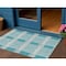 Homeroots 3' X 5' Teal Blue Gray And Ivory Plaid Washable Indoor Outdoor Area Rug 597589 - alternate 1