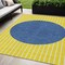 Homeroots 5' X 8' Yellow And Blue Striped Washable Indoor Outdoor Area Rug 597212 - alternate 1