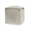 Homeroots 18" Gray and Natural Cotton And Jute Cube Pouf Ottoman 551550 - alternate 2