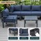 Leisuremod Chelsea 7-Piece Patio Sectional And Coffee Table Set Black Aluminum With Blue Cushions CSTBL-7BU - alternate 4
