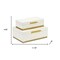 Homeroots Set of Two White And Gold Nesting Decorative Storage Boxes With Lids, 2PK 712920 - alternate 3