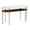Homeroots 50" White and Brass Genuine Marble and Iron Oval Six Leg Console Table With Shelf 668878 - alternate 5