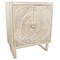 Homeroots 33in Distressed White Solid Wood Two Door Floral Carved Accent Cabinet 489022 - alternate 5