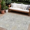 Homeroots 8' X 10' Gray Ivory And Gold Damask Washable Indoor Outdoor Area Rug 599421 - alternate 1