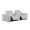 Homeroots 93in Light Gray and Silver Italian Leather Power Reclining Loveseat With Storage 720574 - alternate 3