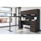 Bestar Connexion Height Adjustable L-Desk with Hutch, Antigua/Black 93886-000052 - alternate 2