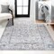Jonathan Y Brandy Rustic Border Low-Pile Machine-Washable Light Gray/Blue 5 ft. x 8 ft. Area Rug WSH321B-5 - alternate 1