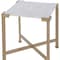 Homeroots 20" White and Gold Distressed Marble and Iron Square End Table 634868 - alternate 3