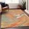 Homeroots 3' X 5' Orange Green And Beige Abstract Washable Indoor Outdoor Area Rug 602653 - alternate 2