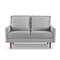 Homeroots 57" Gray And Dark Brown Velvet Loveseat 543727 - alternate 1